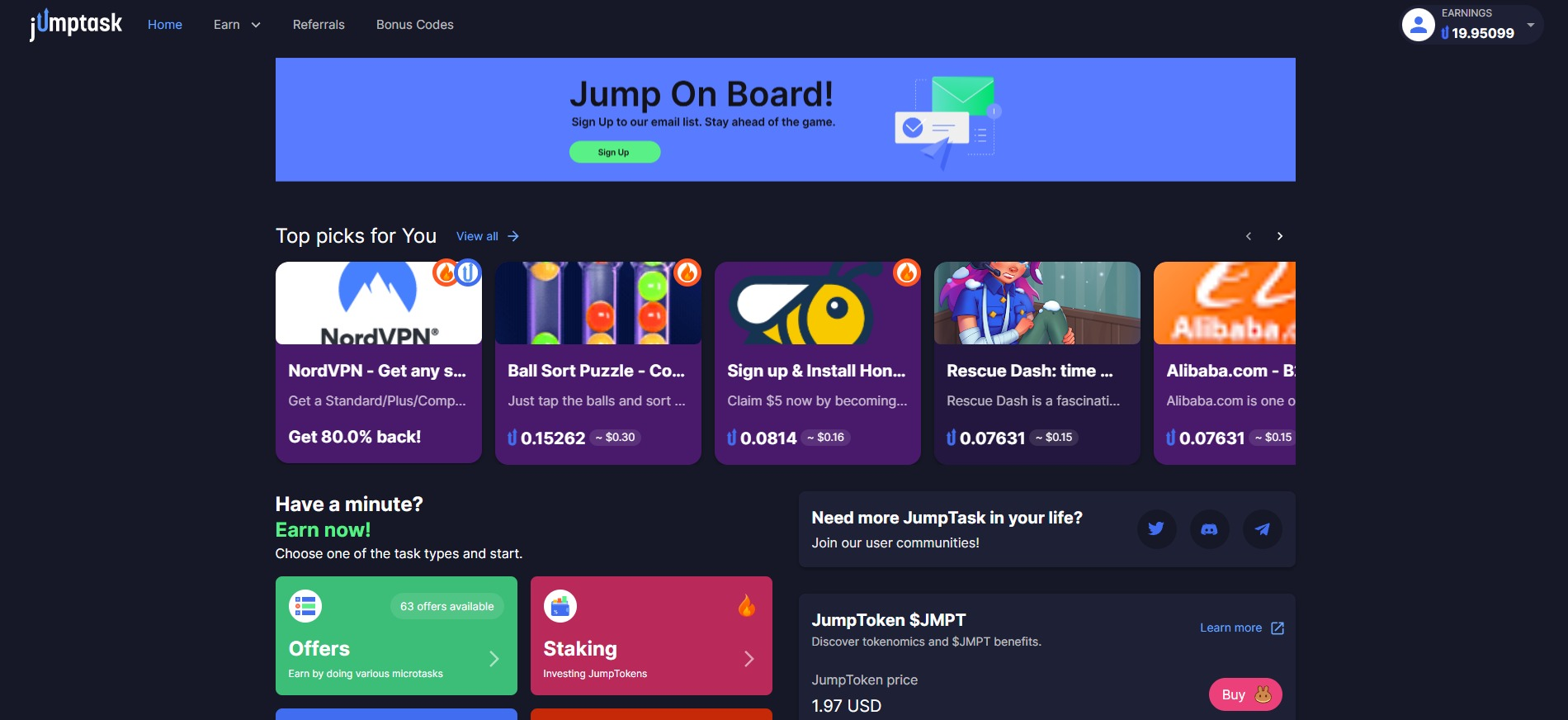 JumpTask - DeFi & Use to Earn App (Check 2025 Reviews)