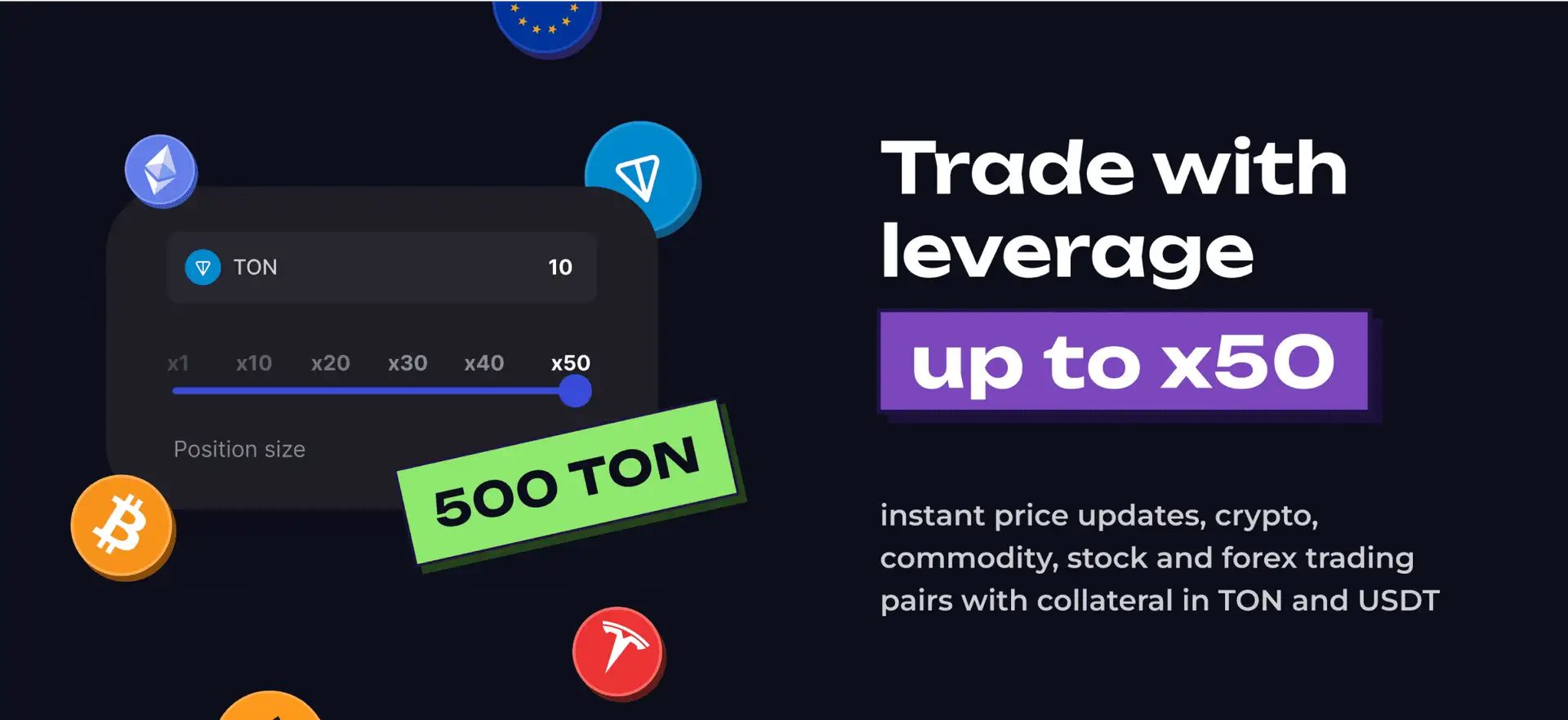 Trade with leverage up to x50