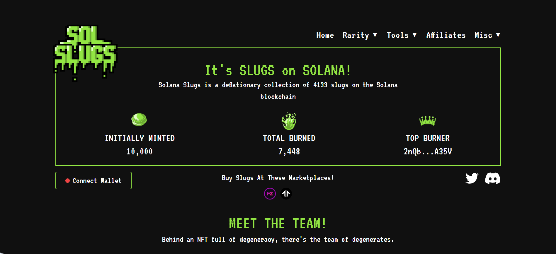 Deflationary NFT collection on Solana