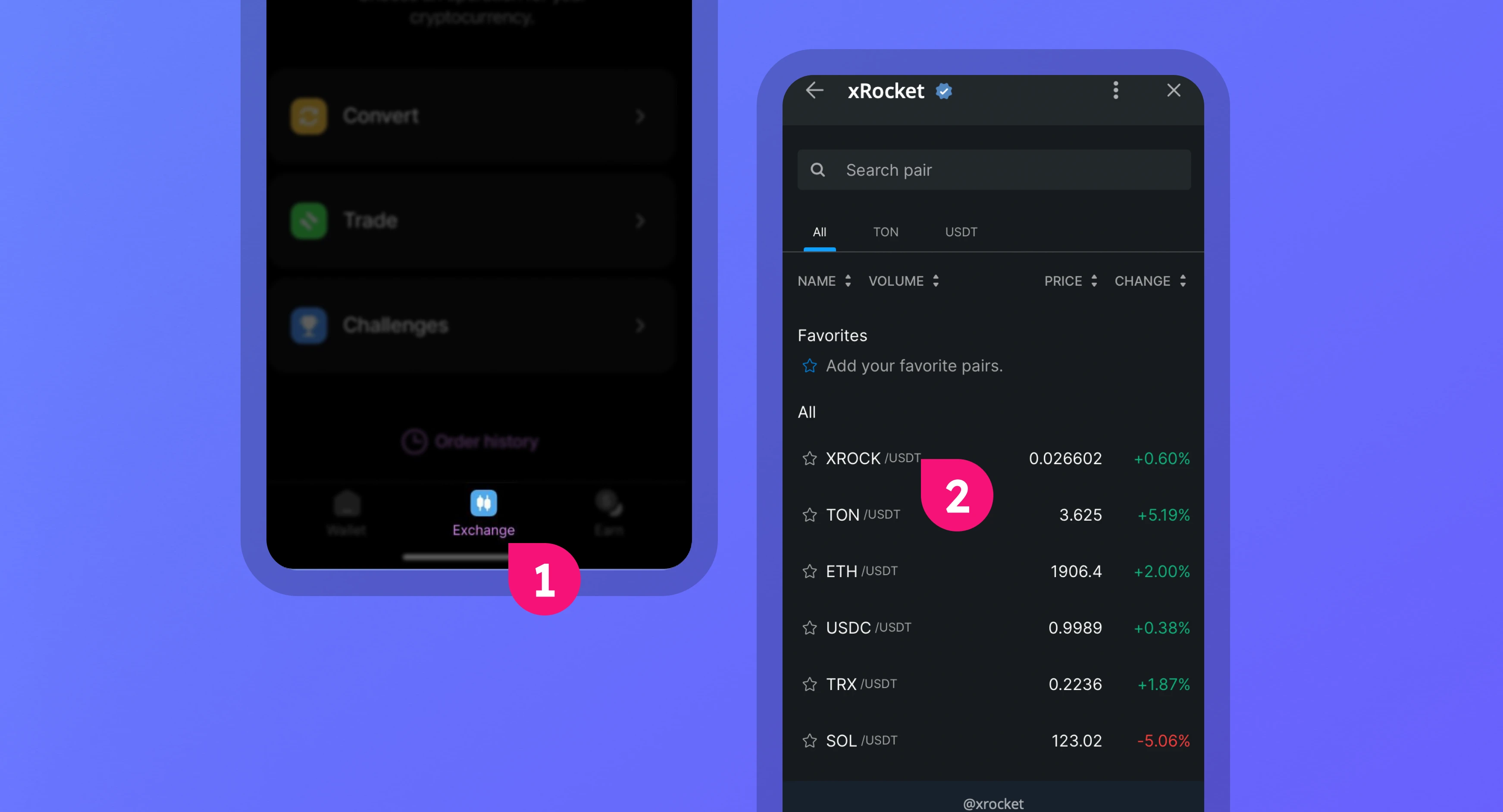 Earn $5 USDT with xRocket: Deposit & Trade on XROCK/USDT!