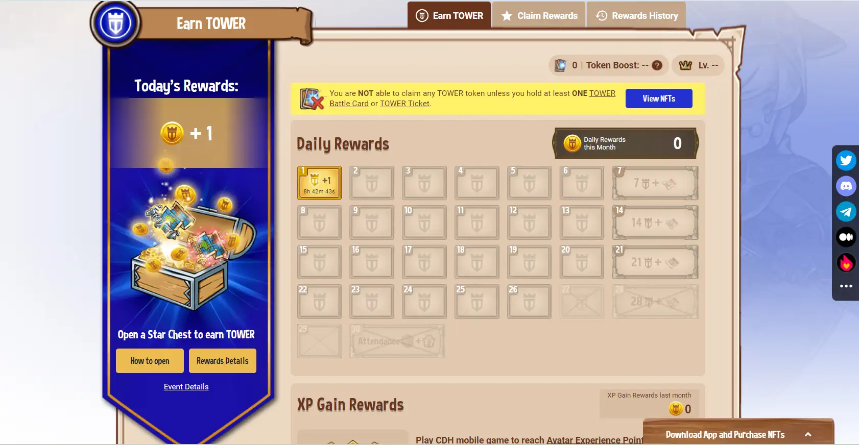Play To Earn TOWER Tokens Every Day 