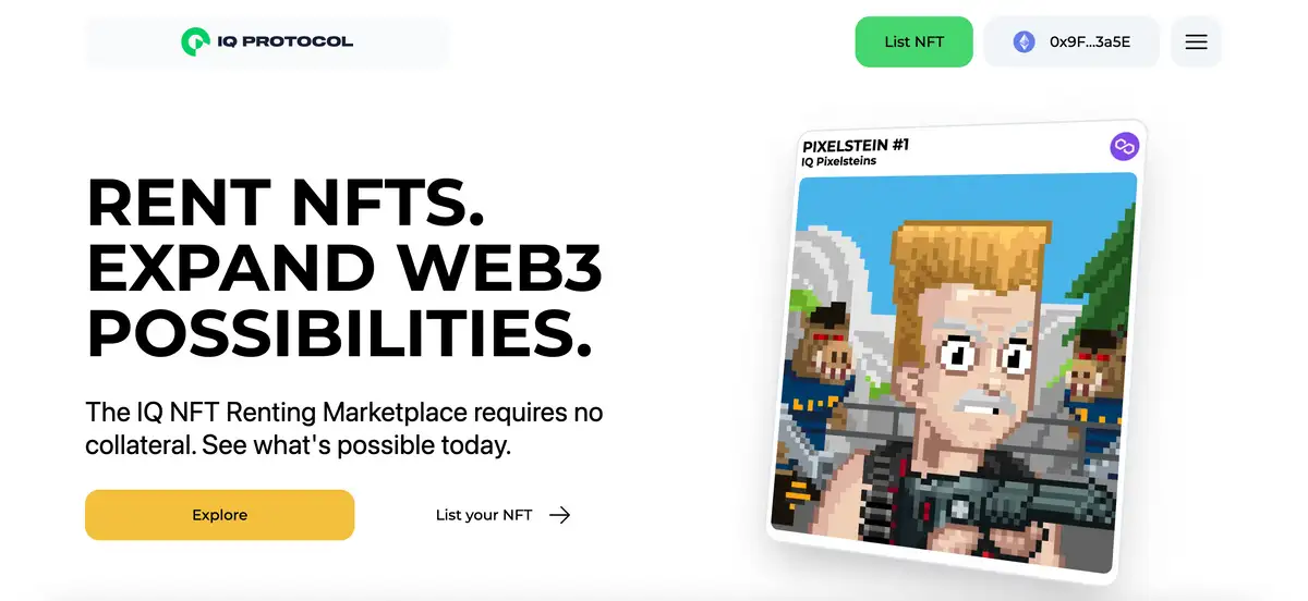 IQ NFT Rental Market
