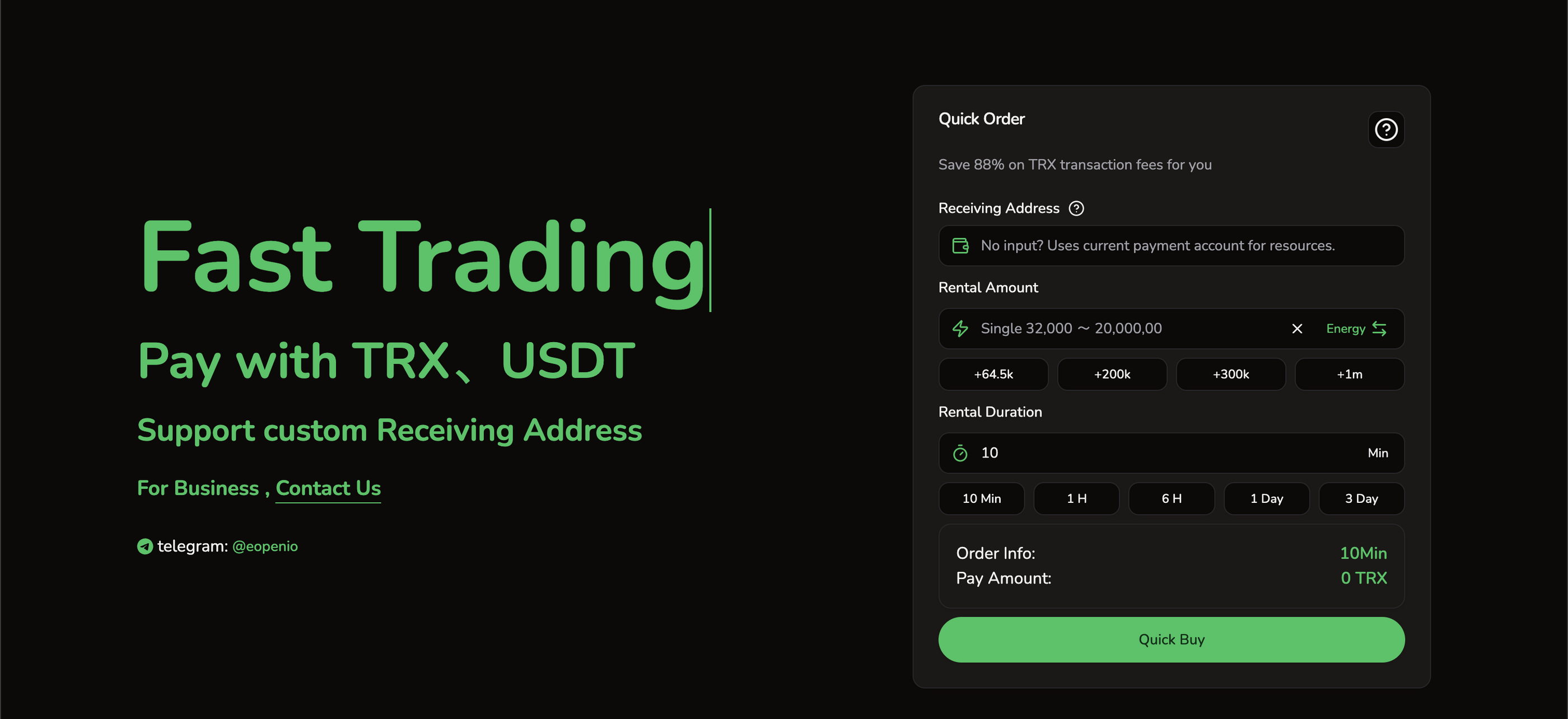 EOPEN TRON energy rental on Magic Store - Exchanges & DEX App | Check ...